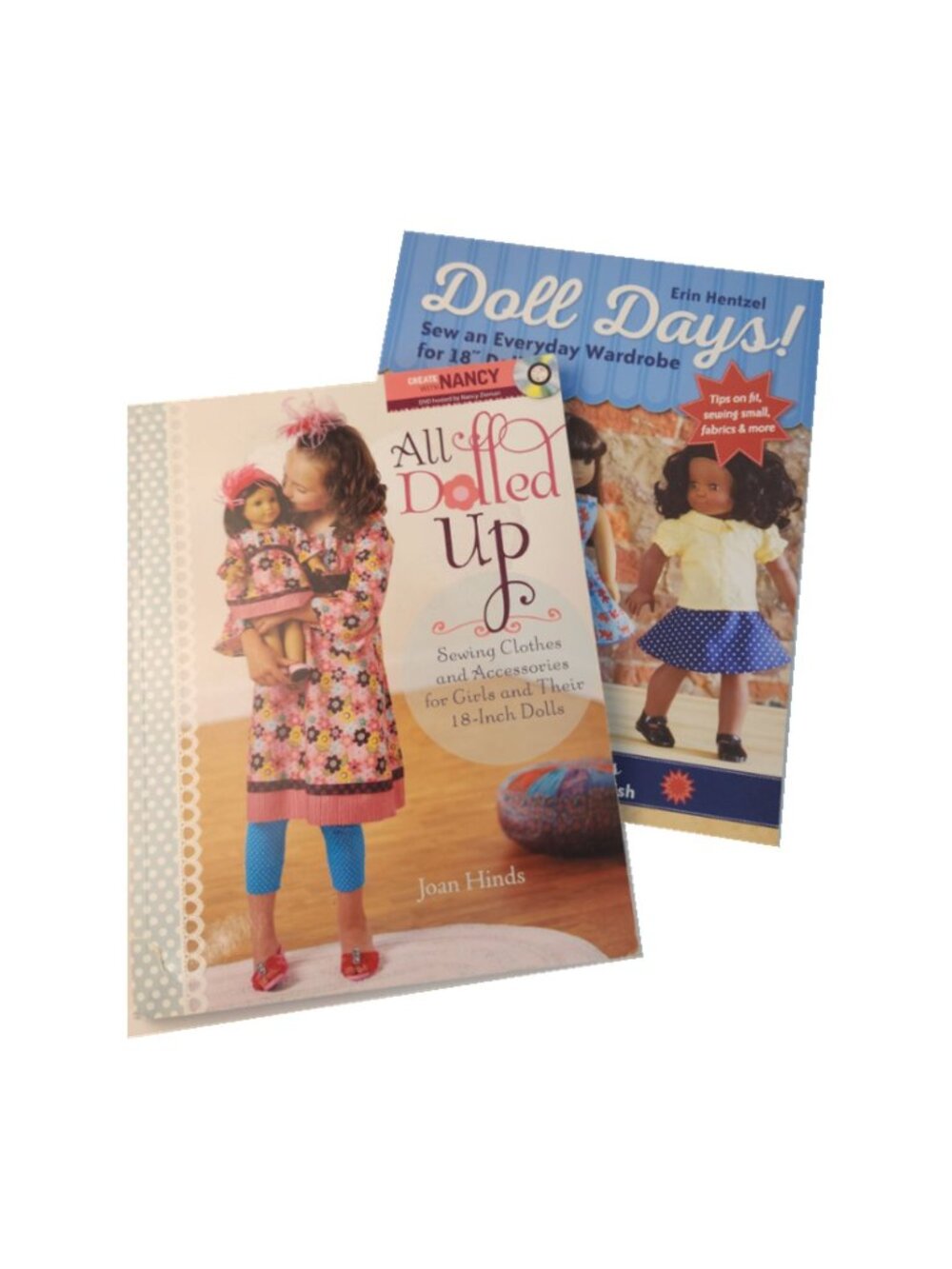 18 Inch Doll Clothes Sewing Book Set, All Dolled Up by Joan Hinds and Doll Days